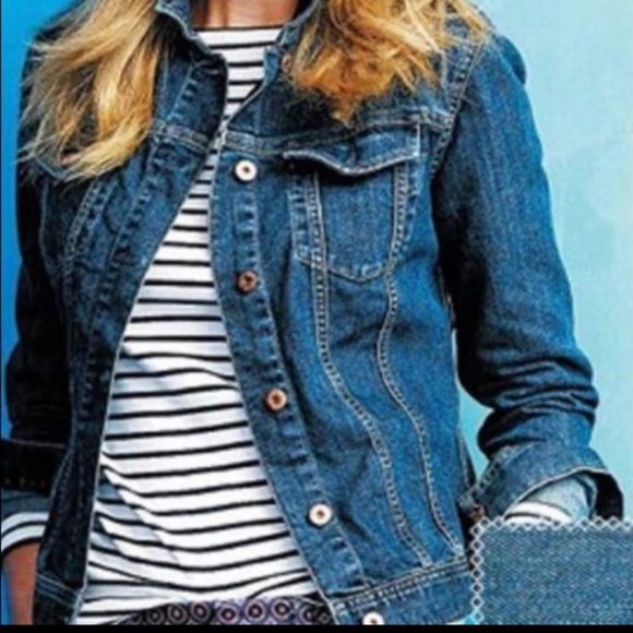 Lands' End Jackets & Blazers - Lands End Classic Denim Jacket, Sz L, EUC
